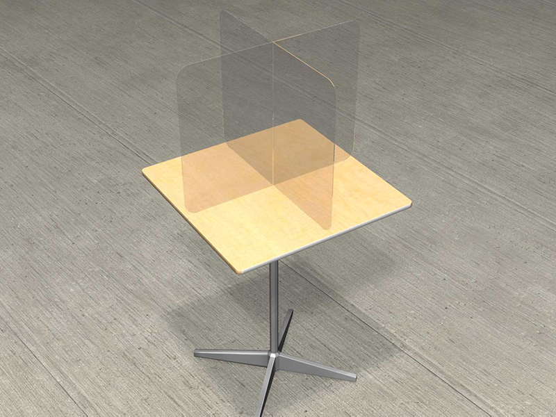 Quartet Three-Sided Acrylic Table Divider, Clear, Sanitization